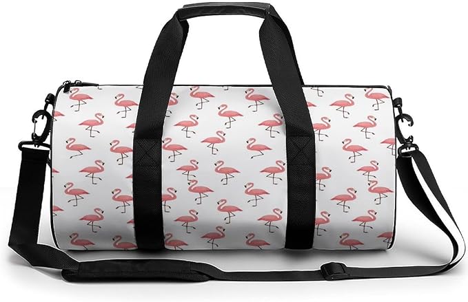 Gym Sports Travel Workout Bag Pink Flamingo White Dance Yoga Gymnastics Bag Basketball Football Weekender Bags for Men Women