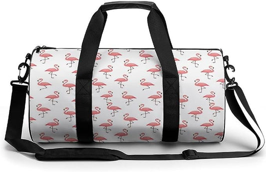 Gym Sports Travel Workout Bag Pink Flamingo White Dance Yoga Gymnastics Bag Basketball Football Weekender Bags for Men Women