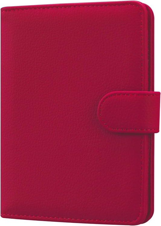 HOTCOOL Passport Holder Travel Essentials Airplane & Cruise Essentials Ship Leather Wallet Cover Case RFID Blocking Women & Men Vacation Travel Accessories Gifts Deals, Litchi - Hot Pink