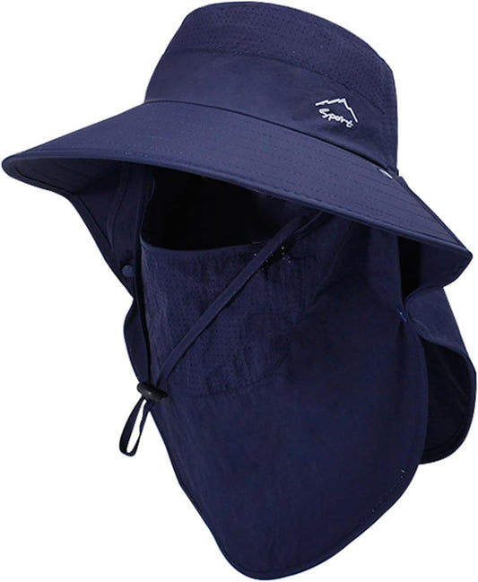 Sun Hat for Men Women with Neck Flap,UPF 50+ UV Protective Hiking Fishing Hats,Wide Brim Sun Hat for Women&Men