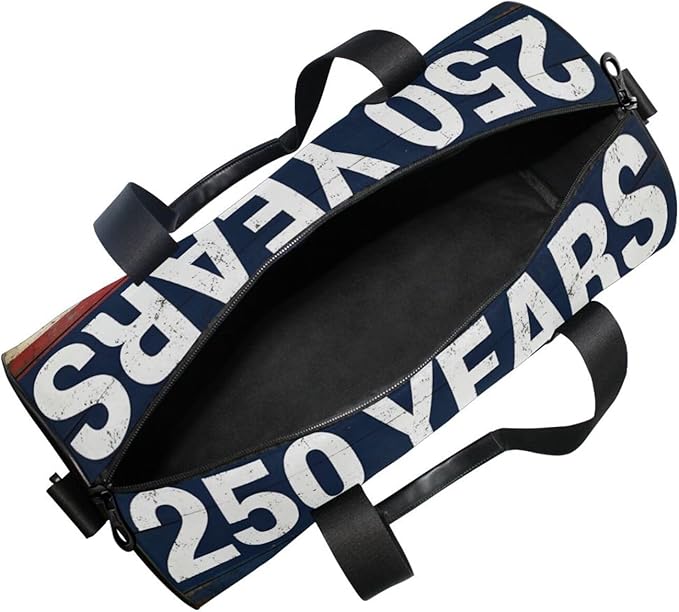 Sports Gym Bag Usa 250th Anniversary Round Travel Duffel Bag for Women Men Weekender Overnight
