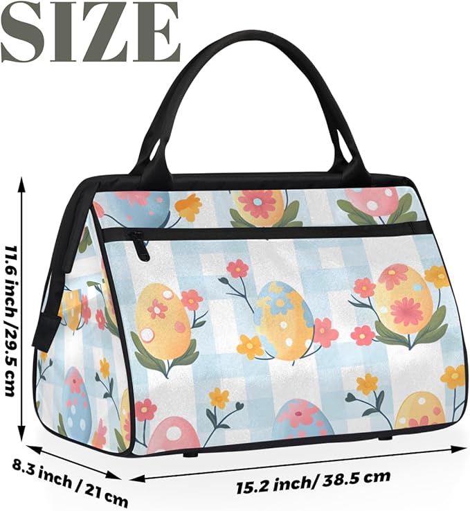 Eggs Easter Overnight Weekender Bag for Women Men Travel Duffel Bags Waterproof Luggage Carry on Sports Yoga Gym Bag
