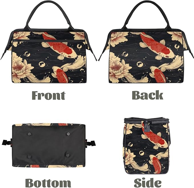 Kois Pattern Overnight Weekender Bag for Women Men Travel Duffel Bags Waterproof Luggage Carry on Sports Yoga Gym Bag