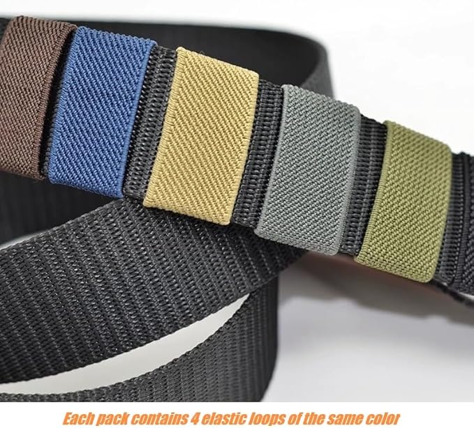 TACNEX Elastic Belt Keepers Strap Organizers Belt Loop Stays Backpack Straps Holder Retainer Band for 1.5" Wide Belts/Straps
