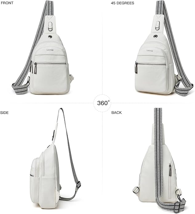 Sling Bag For Women Faux Leather Small Casual Daypack Backpack Fanny Pack Crossbody Chest Bags Purse