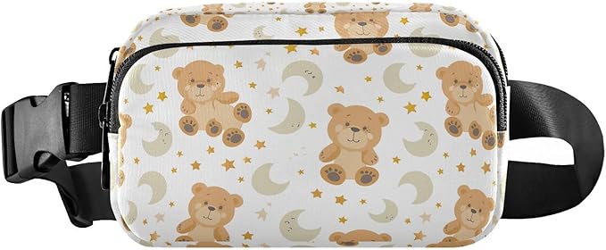 Kawaii Teddy Bear Stars Moon Fanny Pack for Women Men Water Resistant Fashion Waist Packs with Adjustable Strap Belt Bag for Travel Workout Jogging Hiking 21219513