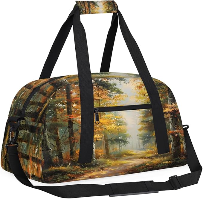 Travel Duffle Bag for travel duffle bag sports Girls Boys Kids Autumn Fall Tree Lightweight Overnight Sleepover Weekender Bags Small Dance Gym Sport Bag Teens Carry-On Size Workout Bag