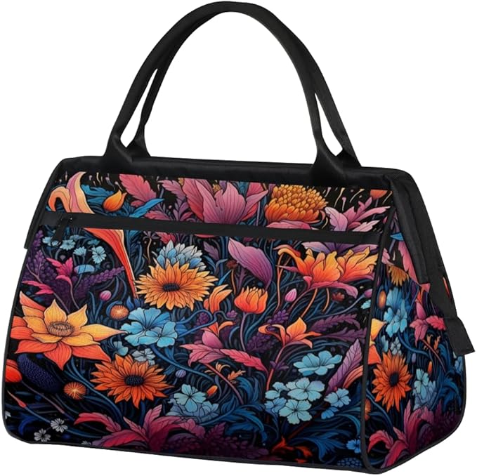 Rustic Flower Overnight Weekender Bag for Women Men Travel Duffel Bags Waterproof Luggage Carry on Sports Yoga Gym Bag