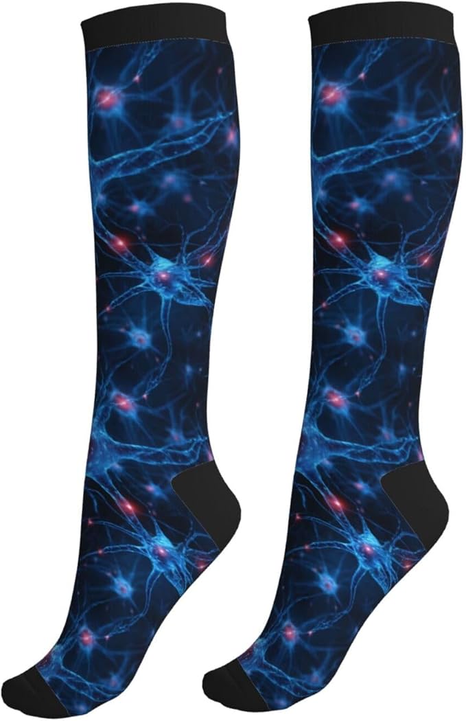 Compression Socks Knee High Circulation Support Socks For Women Men Athletic Running Work Hiking Cycling Travel