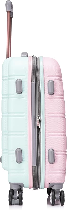 Rockland Melbourne Hardside Expandable Spinner Wheel Luggage Set, Mint, Carry-On 20-Inch and Tote 14-Inch