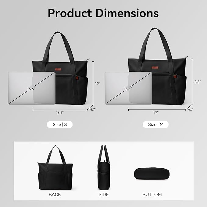 Handbags for Women Large Capacity Tote Bag with Zipper and Multi-Pockets Lightweight Waterproof Nylon Shoulder Bag