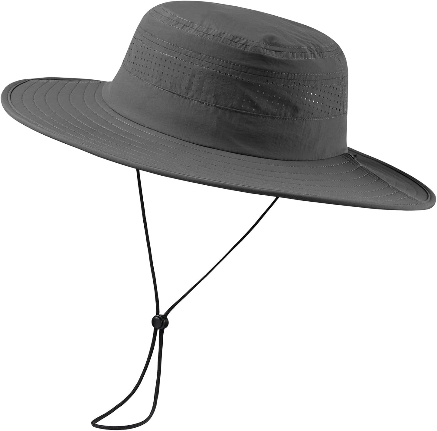 UPF 50+ Foldable Brim Water-Resistant Sun Bucket Hat with Laser Perforated Mesh Adjustable for Men Women Outdoor