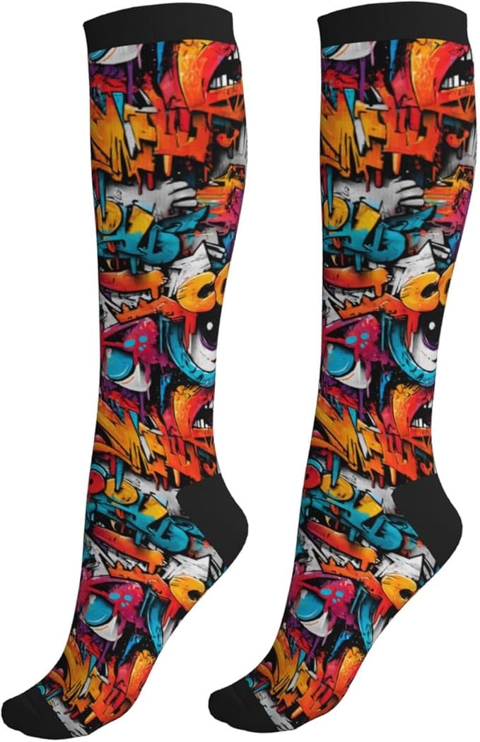 Compression Socks Knee High Circulation Support Socks For Women Men Athletic Running Work Hiking Cycling Travel