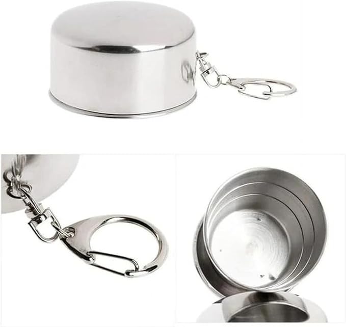 Collapsing Cup, Stainless Steel Folding Cup, for Travel, Portable Retractable Telescopic Collapsible