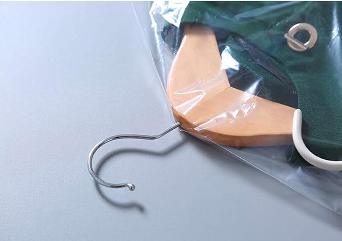 30 PCS Dry Cleaner Bags Plastic Clear 35.4 Inches Can be Hung Transparent Clothes Dust Cover