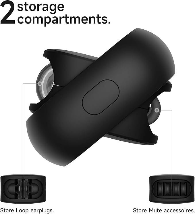 SURITCH Case for Loop Earplugs, Portable Storage Container for Earplugs & Accessories, Black