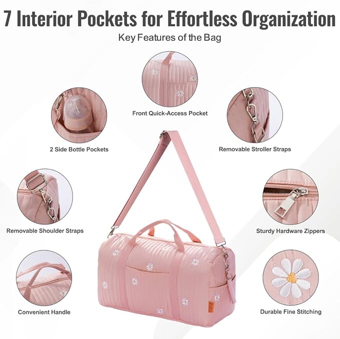 Women’s Travel Duffel Bag – Large Weekender & Overnight Travel Bag with Wet Pocket, Carry-On Friendly, Ideal as Hospital or Maternity Bag for Labor and Delivery