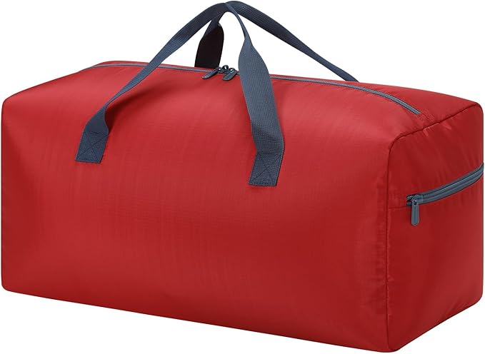 35L Small Foldable Duffle Bag - 22 inch Lightweight Spare Storage Bag for Travel(Red)