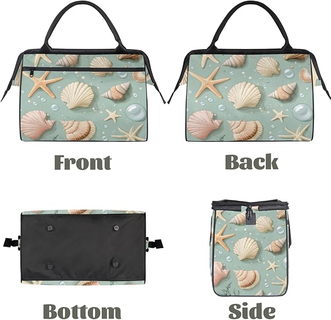 Shell Nautical Overnight Weekender Bag for Women Men Travel Duffel Bags Waterproof Luggage Carry on Sports Yoga Gym Bag