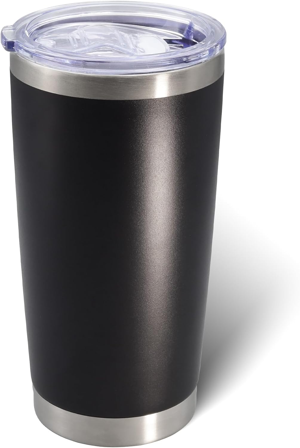 20oz Tumbler Bulk Stainless Steel Tumblers with Lid Vacuum Insulated Double Wall Travel Coffee Mug Powder Coated Tumbler Cup for Hot and Cold Drinks(Black, 1 pack)