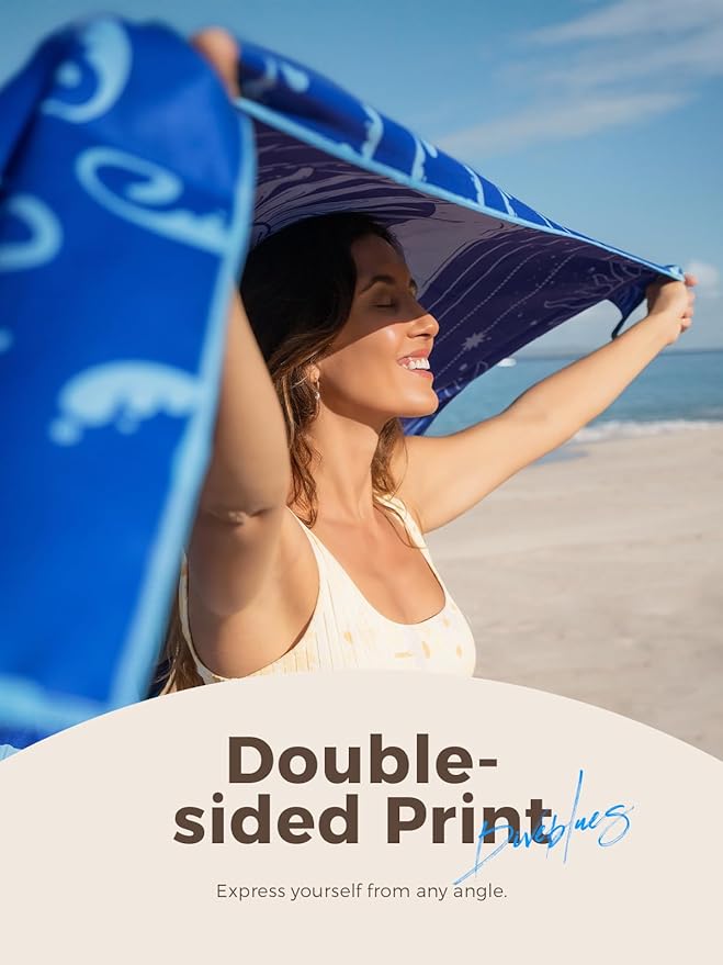 Diveblues Microfiber Beach Towel Extra Large 71" x 32", Sand Free Travel Towels Oversized, Lightweight, Quick Dry, Absorbent, Women Men Gift for Camping, Pool, Gym, Yoga, Beach Essentials