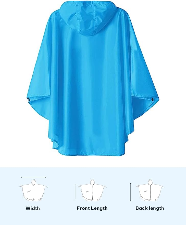 SaphiRose Lightweight Kids Rain Poncho Jacket Waterproof Outwear Rain Coat