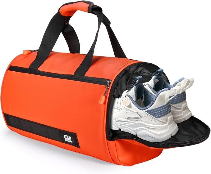 C&F BOGMOST Small Gym Bag for Women & Men,Small Lightweight Duffel Bag Carry On Bags Mini Duffel Travel Bag Waterproof Sports Bags for Workout/Sport/Travel, Red,with Shoes Compartment