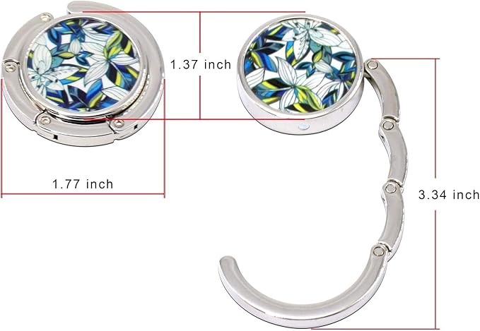 Purse Hanger, Foldable Purse Hook Set of 6 Mixed Pattern Purse Table Hanger Womens Bag Purse Holder for Desk Tables