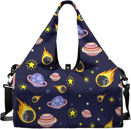 Mens Tote Bag Carrying Workout Gear Makeup Accessories Gym Bags with Yoga Mat Holder, Shoe Compartment, Wet Dry Storage Pockets Backpack for Travel