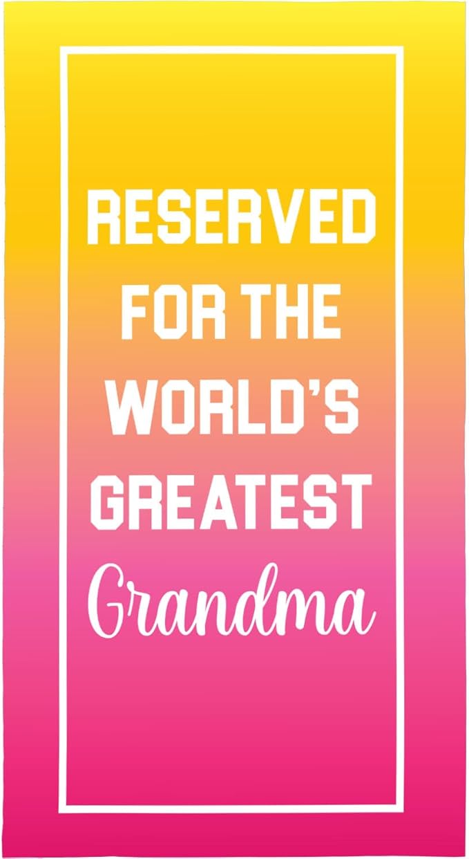 Grandma Beach Towel – Best Grandma Ever Gift, 60”x30” Beach & Pool Towel for Summer, Vacation, Travel, Birthday, Mother’s Day or New Grandma Present from Granddaughter or Grandson