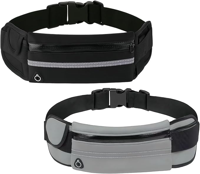 Anti-Theft Invisible Waist Bag, Anti-Theft Money Belt Multifunctional Outdoor Sports Waist Bag for Sports, Travel & Daily Use (Black+Grey)