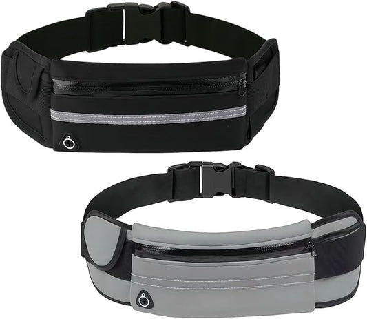 Anti-Theft Invisible Waist Bag, Anti-Theft Money Belt Multifunctional Outdoor Sports Waist Bag for Sports, Travel & Daily Use (Black+Grey)
