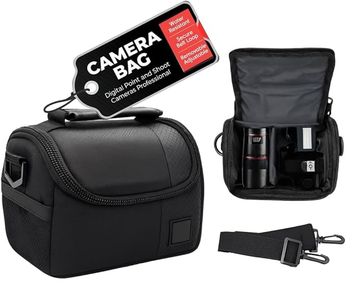 Small Padded Camera Bag with Shoulder Strap – Compact DSLR & Mirrorless Camera Carrying Case, Lightweight Protective Crossbody Case