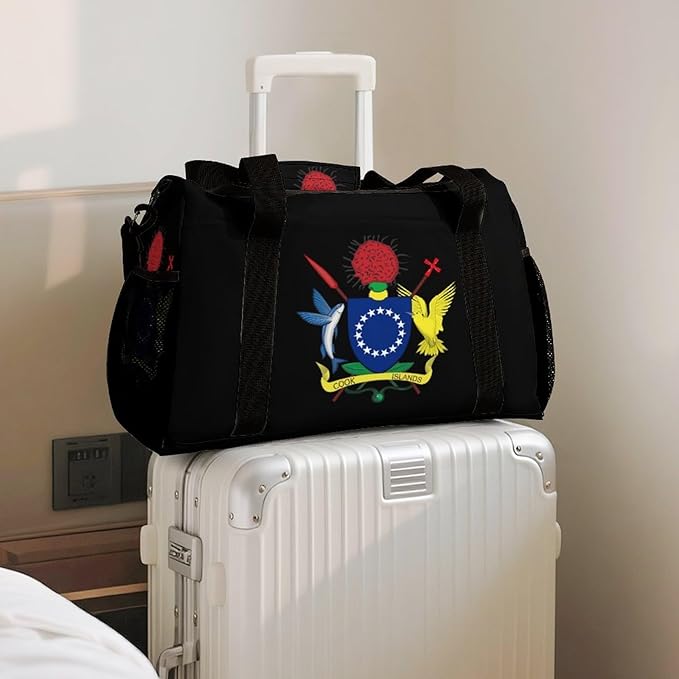 Coat of Arms of The Cook Islands Duffle Bag Gym Bag for Workout Travel Tote with Detachable Straps