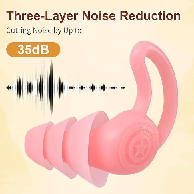 4Pairs Loop Earplugs for Kids Adults, Reusable Loop Earplugs, Ear Loops Noise Reduction for Sleeping, Concerts, Travel, Swimming (Black, Pink, Green, Gray)