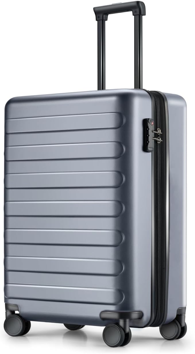 NINETYGO Carry On Luggage 22x14x9 Airline Approved, 20 Inch Luggage with Smooth Spinner Wheels, Lightweight, Hard Shell PC Suitcase Carry-On, Travel Luggage, TSA Approved (Grey, Rhine Basic)