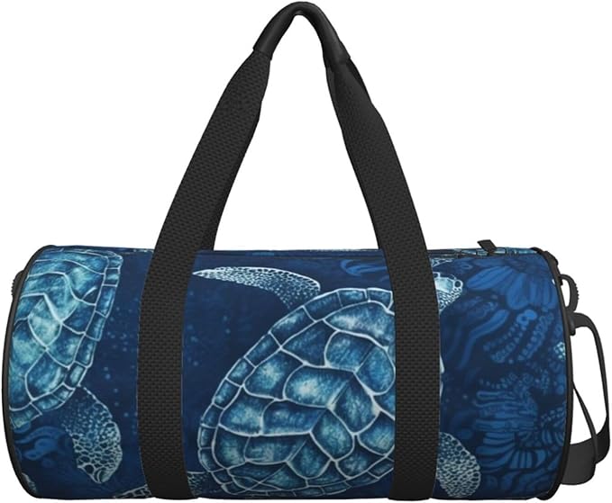 Travel Duffel Bag Lightweight Carry On Weekender Overnight Bags Sea Turtle-Blue Sports Tote Gym Backpack with Adjustable Strap Hospital Bags Foldable Luggage Bag for Women Men