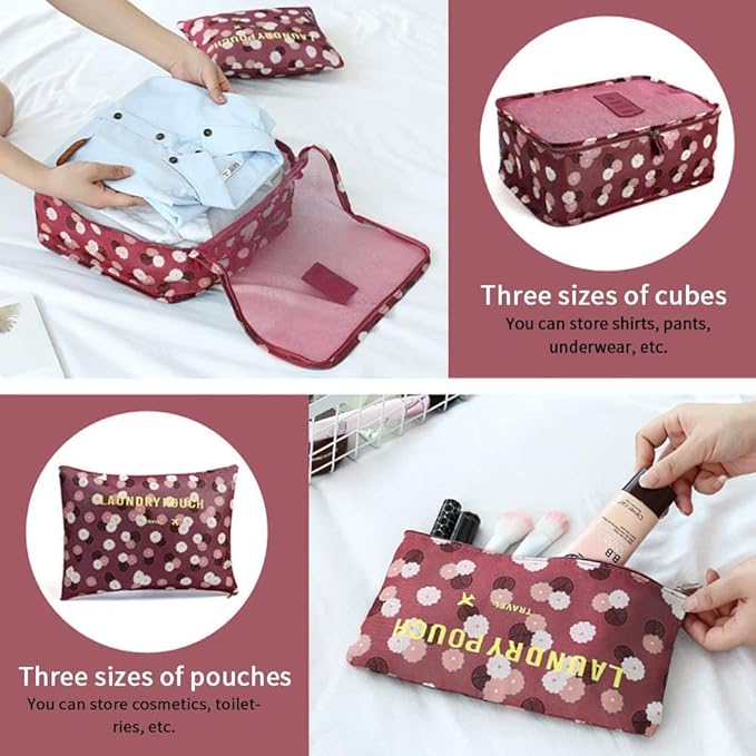 Portable Packing Cubes - Perfect Luggage Organizer Bags, Packing Cubes for Suitcases, Compression Packing Cubes, Travel Bags Organizer for Luggage, Luxurious Travel Cubes, Navy