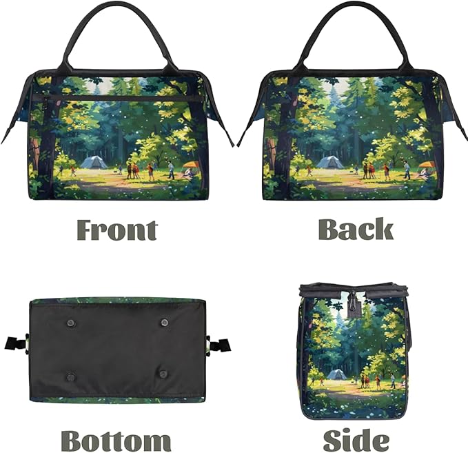 Camp Forest Overnight Weekender Bag for Women Men Travel Duffel Bags Waterproof Luggage Carry on Sports Yoga Gym Bag