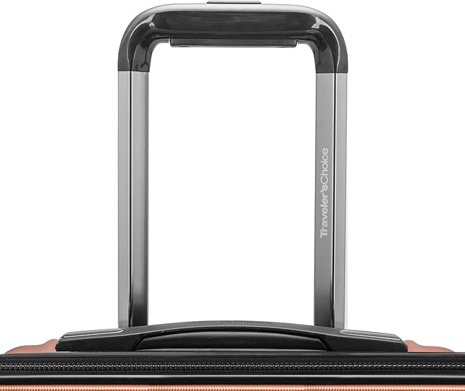 Traveler's Choice Archer Polycarbonate Hardside Spinner Luggage Set, Tie Down Straps, Orange, 2-Piece