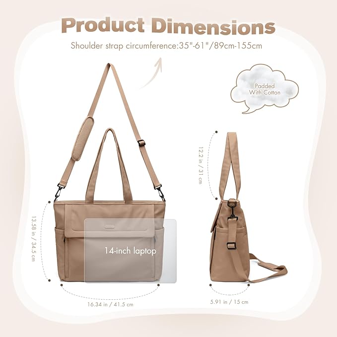 14L Puffer Diaper Bag Tote, Large Capacity Travel Diaper bags, Crossbody Hospital Bag for mom