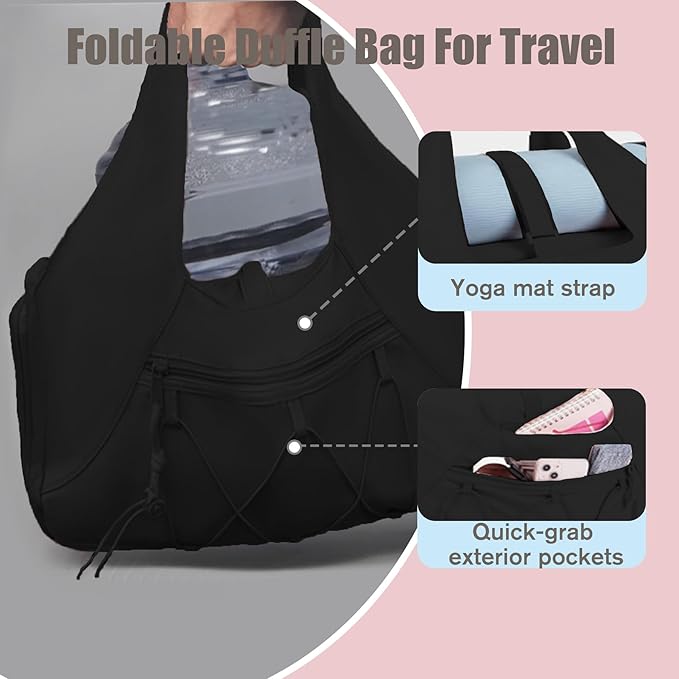 Gym Bag for Women & Men Duffle Bag with Shoes Compartment and Wet Compartment - Ideal for Travel, Gym, Sports, Duffel, Weekender, Dance