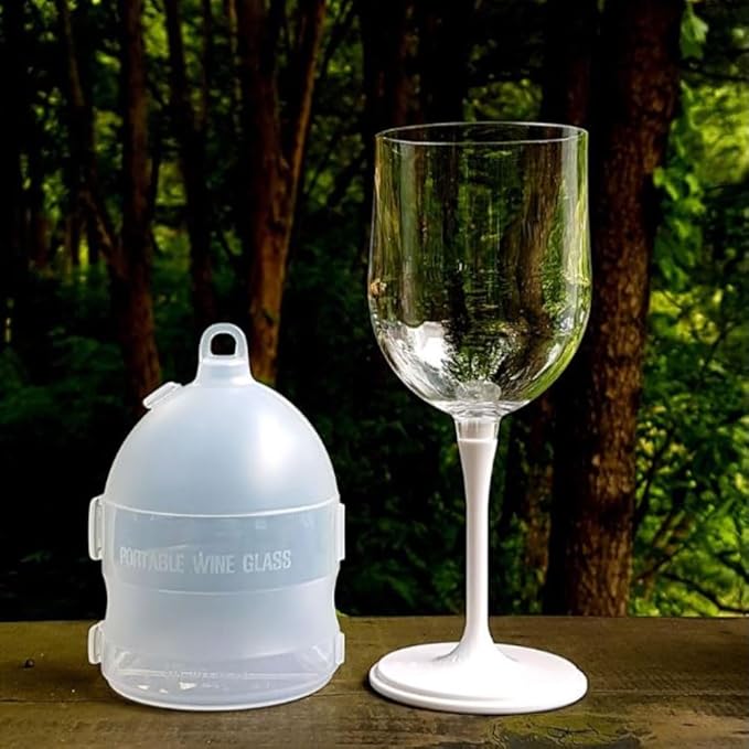 Unbreakable Wine Glass - Foldable, Portable, Detachable, Collapsible, Outdoor, Camping, Picnic (1, White)