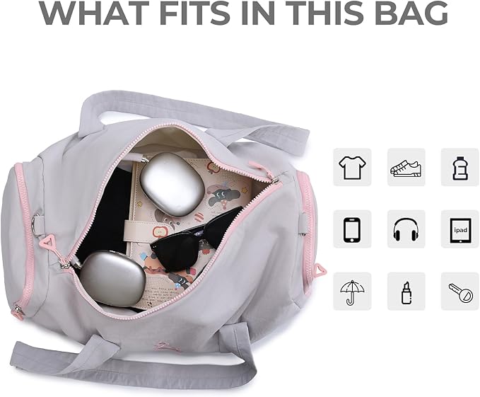 Gym Bag for Women with Shoe & Wet Compartment - Duffle Bag for Travel, Sports, Yoga, Fitness & Workout
