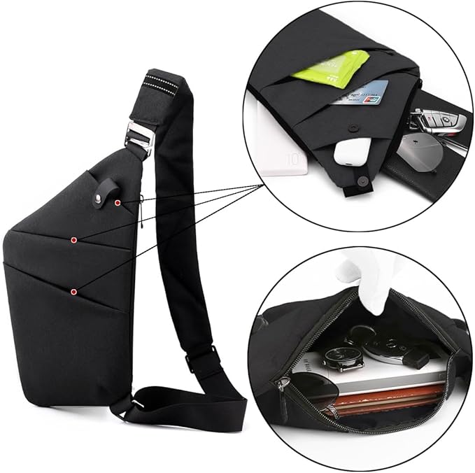 Tealots Small Sling Bag Crossbody Personal Pocket Bag Anti-Thief Chest Bags Shoulder Backpack for Travel Hiking Daypacks