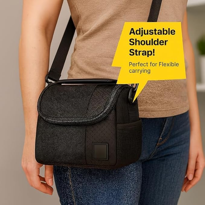 Small Padded Camera Bag with Shoulder Strap – Compact DSLR & Mirrorless Camera Carrying Case, Lightweight Protective Crossbody Case