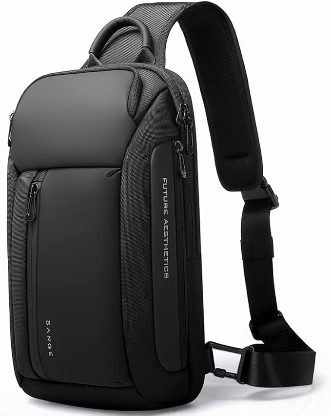 BANGE Men's Crossbody Backpack - Waterproof Shoulder Bag for Travel, Hiking & Daily Commute