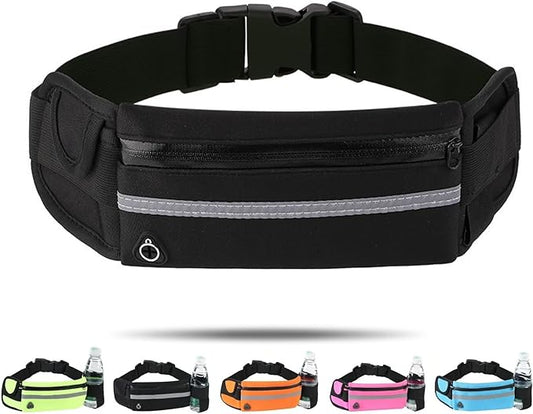 Anti-theft Invisible Waist Bag, Ultra-Slim Money Belt Passport Holder Secure Hidden Travel Wallet with RFID Blocking (Black)