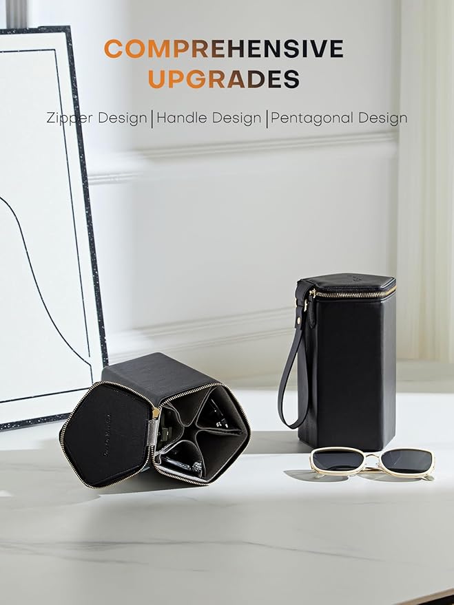Sunglasses Travel Case Organizer Hangable for Men Women, Eyeglasses Foldable Storage Organizer