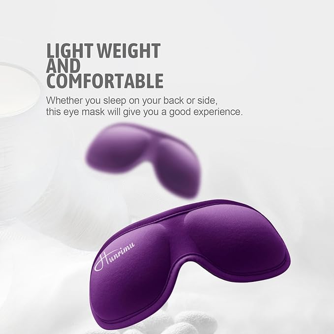 Sleep Eye Mask for Women Men, Eye Covers for Sleeping, 3D Sleep Mask for Travel Yoga Nap (Purple)